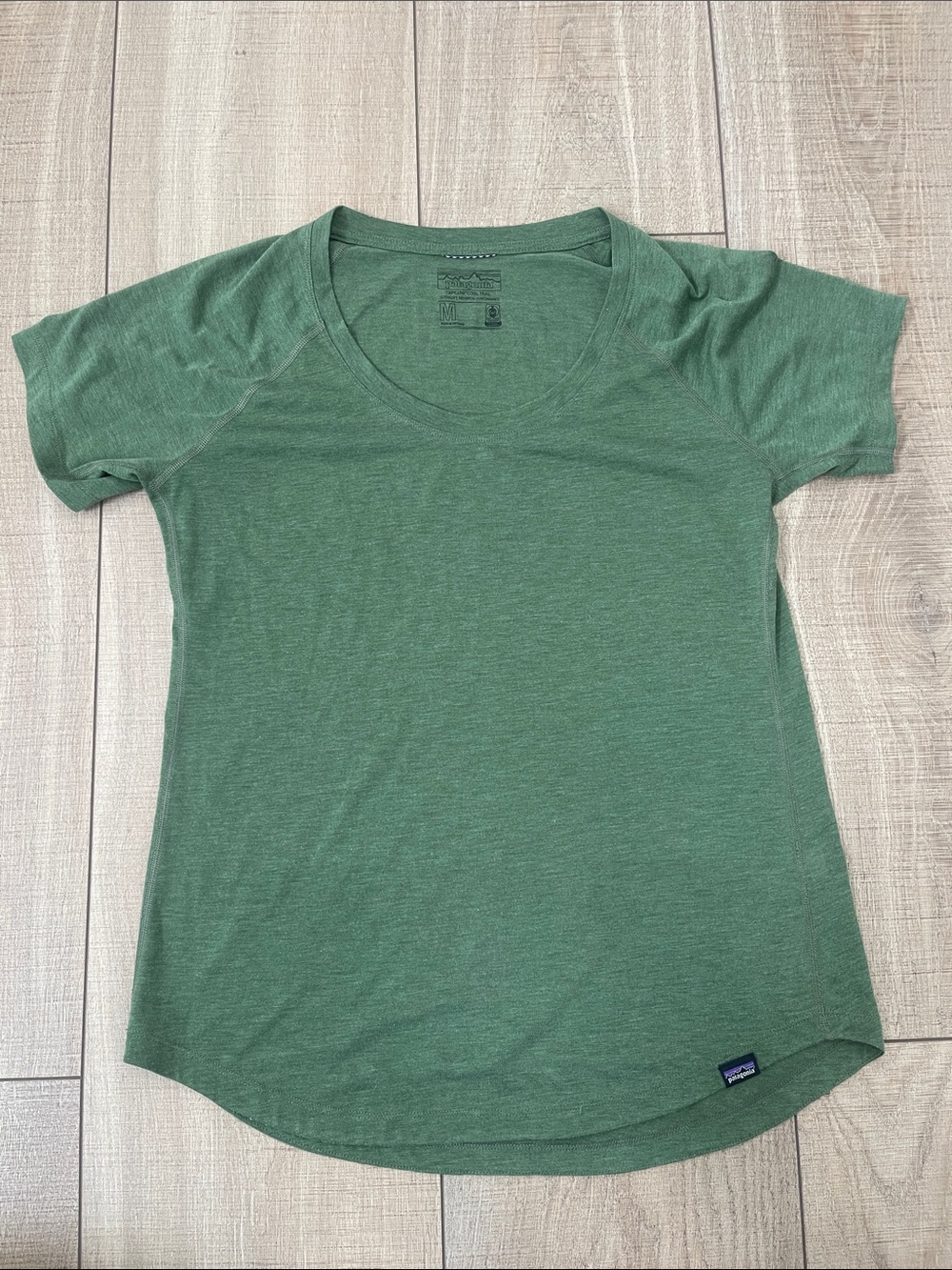 Patagonia Women's Heathered Moss Green Short Sleeve Crew
